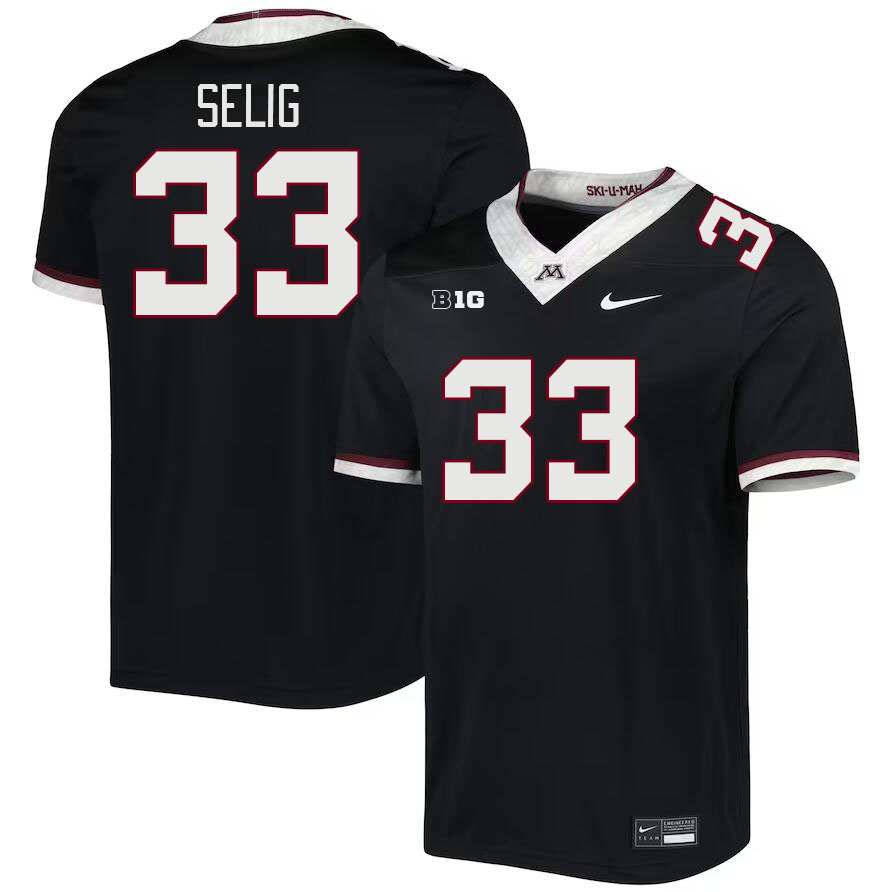 Men #33 Ryan Selig Minnesota Golden Gophers College Football Jerseys Stitched-Black